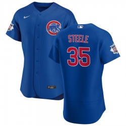 Men Chicago Cubs 35 Justin Steele Men Nike Royal Alternate 2020 Flex Base Player Jersey