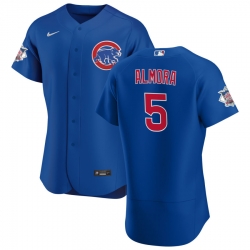 Men Chicago Cubs 5 Albert Almora Jr  Men Nike Royal Alternate 2020 Flex Base Player Jersey