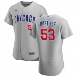 Men Chicago Cubs 53 Jose Martinez Men Nike Gray Road 2020 Flex Base Team Jersey