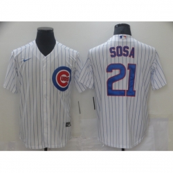 Men Nike Chicago Cubs Sammy Sosa 21 Authentic Royal White Cool Base Jersey