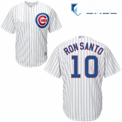 Mens Majestic Chicago Cubs 10 Ron Santo Replica White Home Cool Base MLB Jersey