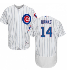 Mens Majestic Chicago Cubs 14 Ernie Banks White Home Flex Base Authentic Collection MLB Jersey