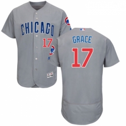 Mens Majestic Chicago Cubs 17 Mark Grace Grey Road Flex Base Authentic Collection MLB Jersey