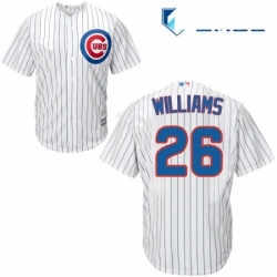 Mens Majestic Chicago Cubs 26 Billy Williams Replica White Home Cool Base MLB Jersey