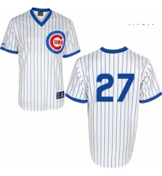 Mens Majestic Chicago Cubs 27 Addison Russell Replica White 1988 Turn Back The Clock Cool Base MLB Jersey