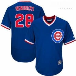 Mens Majestic Chicago Cubs 28 Kyle Hendricks Replica Royal Blue Cooperstown Cool Base MLB Jersey