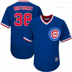 Mens Majestic Chicago Cubs 38 Mike Montgomery Replica Royal Blue Cooperstown Cool Base MLB Jersey