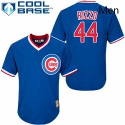 Mens Majestic Chicago Cubs 44 Anthony Rizzo Authentic Royal Blue Cooperstown MLB Jersey