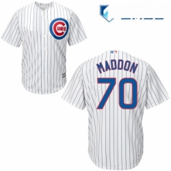 Mens Majestic Chicago Cubs 70 Joe Maddon Replica White Home Cool Base MLB Jersey