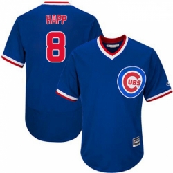 Mens Majestic Chicago Cubs 8 Ian Happ Royal Blue Cooperstown Flexbase Authentic Collection MLB Jersey