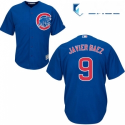 Mens Majestic Chicago Cubs 9 Javier Baez Replica Royal Blue Alternate Cool Base MLB Jersey