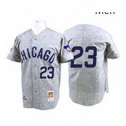 Mens Mitchell and Ness Chicago Cubs 23 Ryne Sandberg Replica Grey 1969 Throwback MLB Jersey