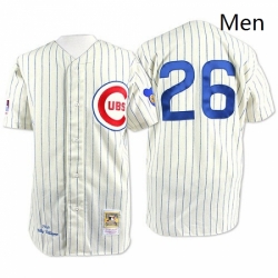 Mens Mitchell and Ness Chicago Cubs 26 Billy Williams Replica White Throwback MLB Jersey