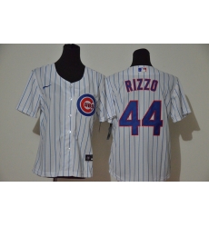 Women Cubs 44 Anthony Rizzo White Women Nike Cool Base Jersey