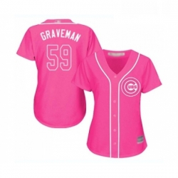 Womens Chicago Cubs 59 Kendall Graveman Authentic Pink Fashion Baseball Jersey 