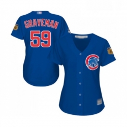 Womens Chicago Cubs 59 Kendall Graveman Authentic Royal Blue Alternate Baseball Jersey 