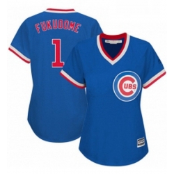 Womens Majestic Chicago Cubs 1 Kosuke Fukudome Authentic Royal Blue Cooperstown MLB Jersey