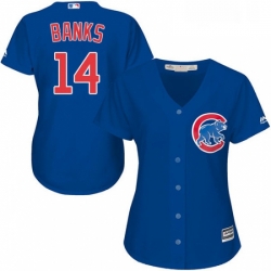 Womens Majestic Chicago Cubs 14 Ernie Banks Replica Royal Blue Alternate MLB Jersey