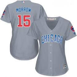 Womens Majestic Chicago Cubs 15 Brandon Morrow Replica Grey Road MLB Jersey 