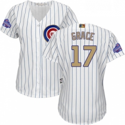 Womens Majestic Chicago Cubs 17 Mark Grace Authentic White 2017 Gold Program MLB Jersey