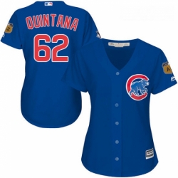 Womens Majestic Chicago Cubs 62 Jose Quintana Replica Royal Blue Alternate MLB Jersey 