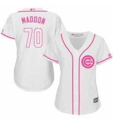 Womens Majestic Chicago Cubs 70 Joe Maddon Authentic White Fashion MLB Jersey