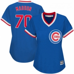 Womens Majestic Chicago Cubs 70 Joe Maddon Replica Royal Blue Cooperstown MLB Jersey