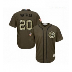 Youth Chicago Cubs 20 Brandon Kintzler Authentic Green Salute to Service Baseball Jersey 