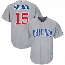 Youth Majestic Chicago Cubs 15 Brandon Morrow Authentic Grey Road Cool Base MLB Jersey 