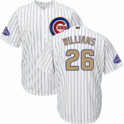 Youth Majestic Chicago Cubs 26 Billy Williams Authentic White 2017 Gold Program Cool Base MLB Jersey