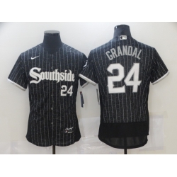 Chicago White Sox 24 Yasmani Grandal Black 2021 City Connect Flexbase Jersey