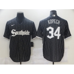 Chicago White Sox 34 Michael Kopech Black 2021 City Connect Cool Base Jersey