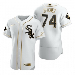 Chicago White Sox 74 Eloy Jimenez White Nike Mens Authentic Golden Edition MLB Jersey