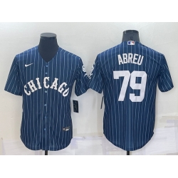 Men Chicago White Sox 79 Jose Abreu Navy Cool Base Stitched Jersey