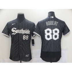 Men Chicago White Sox 88 Luis Robert Black 2021 City Connect Stitched MLB Flex Base Nike Jersey