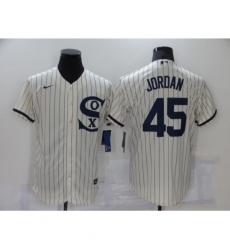 Men Nike Chicago White Sox 45 Michael Jordan Cream Elite 2021 Field of Dreams Jersey