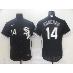 Men Nike Chicago White Sox Paul Konerko 14 Authentic Black Alternate Home Cool Base MLB Jersey