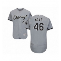 Mens Chicago White Sox 46 Ivan Nova Grey Road Flex Base Authentic Collection Baseball Jersey