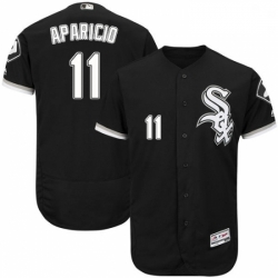 Mens Majestic Chicago White Sox 11 Luis Aparicio Black Flexbase Authentic Collection MLB Jersey