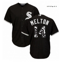 Mens Majestic Chicago White Sox 14 Bill Melton Authentic Black Team Logo Fashion Cool Base MLB Jersey