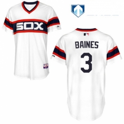 Mens Majestic Chicago White Sox 3 Harold Baines White Alternate Flex Base Authentic Collection MLB Jersey