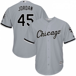 Mens Majestic Chicago White Sox 45 Michael Jordan Grey Road Flex Base Authentic Collection MLB Jersey