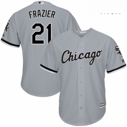 Mens Majestic Chicago White Sox 53 Welington Castillo Replica Grey Road Cool Base MLB Jersey 