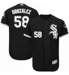 Mens Majestic Chicago White Sox 58 Miguel Gonzalez Black Alternate Flex Base Authentic Collection MLB Jersey