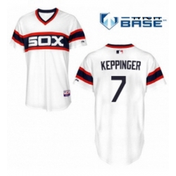 Mens Majestic Chicago White Sox 7 Jeff Keppinger Replica White 2013 Alternate Home Cool Base MLB Jersey