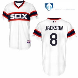 Mens Majestic Chicago White Sox 8 Bo Jackson White Alternate Flex Base Authentic Collection MLB Jersey