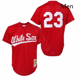 Mens Mitchell and Ness 1990 Chicago White Sox 23 Robin Ventura Replica Red Throwback MLB Jersey