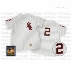 Mens Mitchell and Ness Chicago White Sox 2 Nellie Fox Authentic White Throwback MLB Jersey