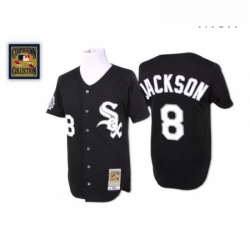 Mens Mitchell and Ness Chicago White Sox 8 Bo Jackson Replica Black Throwback MLB Jersey