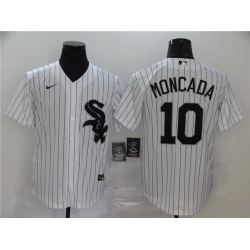 White Sox 10 Yoan Moncada White 2020 Nike Cool Base Jersey 669